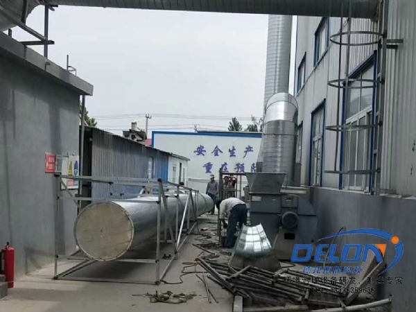 木器廠噴漆車間廢氣處理設(shè)備安裝現(xiàn)場(chǎng)
